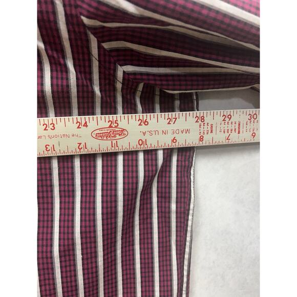 Christian Aujard Mens Plaid Red White Button Down Shirt Size 2XLT - Picture 8 of 12